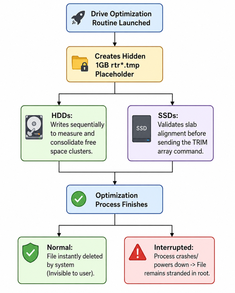 What is rtr*.tmp file: Drive Optimization routine flowchart